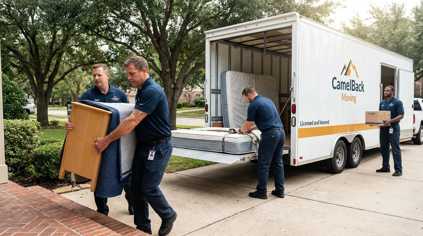 Crew loading residential truck for cross-state move from Medina, TN